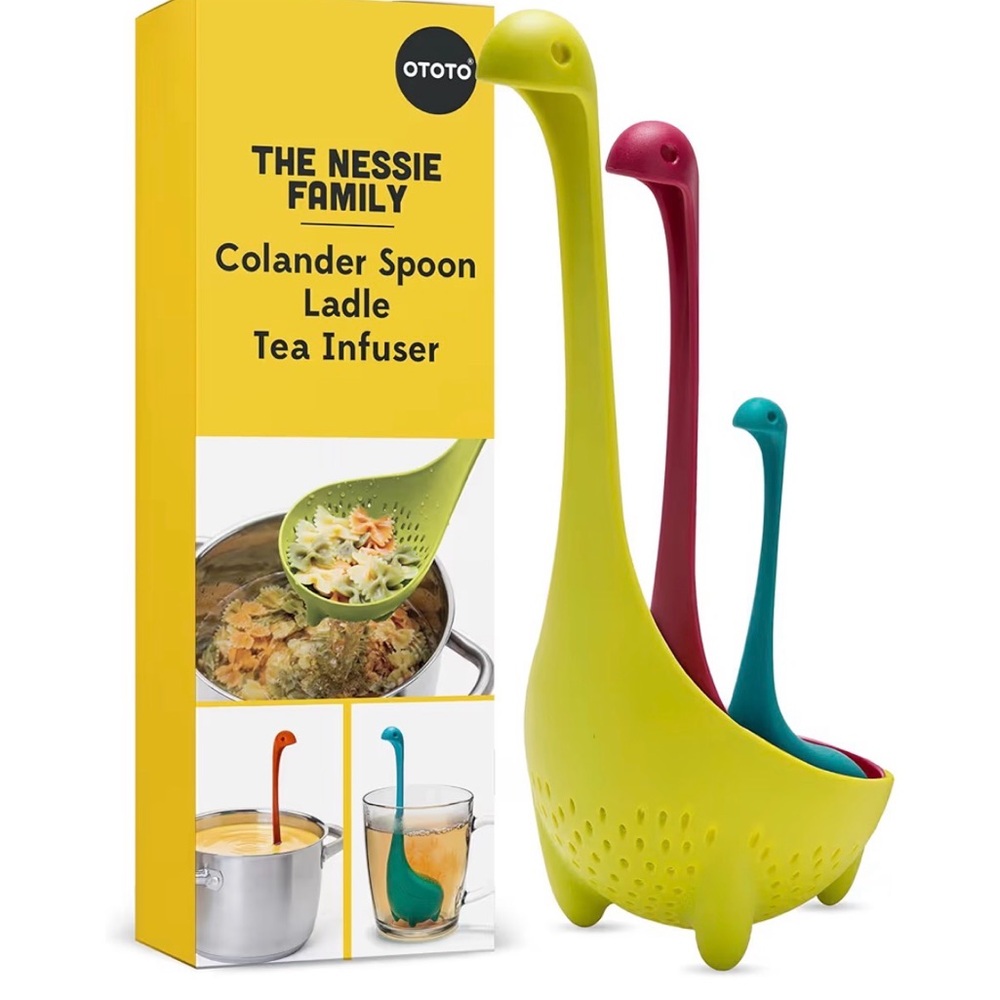 Nessie Family Colander Spoon Set - Green, Red, Blue NWT